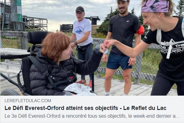 Le Défi Everest-Orford atteint ses objectifs; Centre québécois d'entraînement adapté FSWC